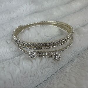 Rhinestone Silver Wrap‎ Bracelets Sparkly Bracelets Formal Rhinestone Bracelets
